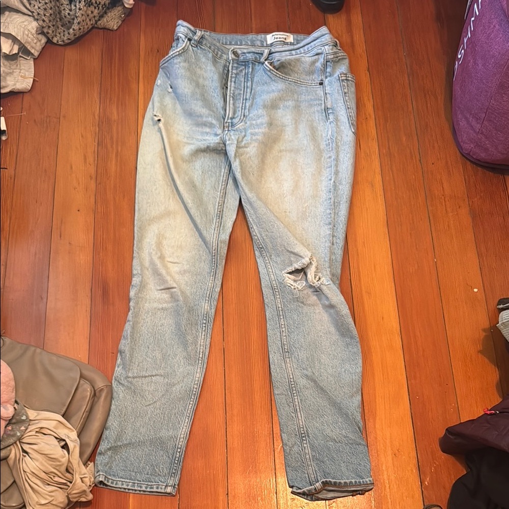 Women’s Light Blue Distressed Jeans